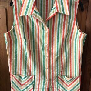 Vintage Colorful Striped Sleeveless Shirt by PyKettes